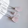 Натуральный розовый кварц хрустальный подвесной ожерелье Энергия Камень Циргон Медитация Медитация йога подарок