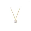 Chains La Monada Women's Necklace 925 Silver Woman On Neck Synthesis Pearl Pendant Jewelry For Women Girl