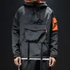 Herrenjacken, Herrenjacken, Mäntel, Streetwear, Techwear, mit Kapuze, wasserdicht, Windjacke, lässig, Outwear, Hip Hop, japanischer Mantel mit mehreren Taschen, 230227