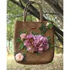 Bolsos de noche Bolso de hombro de paja tejido a mano Lady Holiday Beach Tote Floral Bolso de compras de mayor capacidad para mujeres 2023 Verano