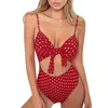 Women's Swimwear Sexy 2023 Bikinis Swimming Suit Women Dot Polka Print Swimsuit Padded Beach Wear Push-up Bikini Set Bandge Mujer