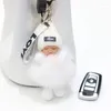 Keychains Women Key-Chains Bag Pendant Car Decor-Accessories Real Fur Toy Doll 2023