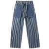 Men's Jeans 2021 summer new brand men's loose casual allmatch jeans fashion trend straight high street striped wideleg pants Z0225