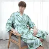 Męska odzież snu Mężczyźni Satynowa odzież nocna ponadzakapotyzę 3xl Kimono sukni miłośnicy szlafrope