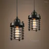 Подвесные лампы промышленные мини -клетки Light Retro Edison Iron Lamp Bar/Cafe/Restaurant/Shop подвеска