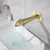 Rubinetti per lavabo da bagno Rubinetto per lavabo in ottone Miscelatore di lusso a parete e nero freddo / oro spazzolato