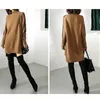 Pulls pour femmes femmes automne hiver pull robes tricotées femmes mode col roulé longue robe pull dames chaud robe pull fendu 230227