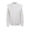 Bluzki damskie 2023 jesień zima kobiety biała koszula Topy na ramionach Button Button Office Lady Lose Work Bluzka BF Koreański styl