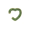 Backs Earrings Micro Pave Cz Heart Earring 1 Piece Colorful Cubic Zirconia Clip On No Piercing Ear Cuff