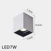 Ceiling Lights Simple Led Lamps Walkway Aluminum Spotlight Black And White Square Bedroom Closet Cloakroom Light Fixture