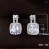 Boucles d'oreilles CAOSHI brillant cristal zircone pour femmes élégante femme mariée accessoires de mariage bijoux gracieux articles en gros