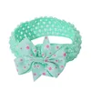 A295 New Children 's Chrysanthemum Swallowtail bow headband 귀여운 아기 프린트 나비 니트 헤어 밴드