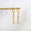 Boucles d'Oreilles Créoles Doux Zircon Arête de Poisson Ananas