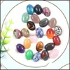 voiture dvr Pierre 13X18Mm Naturel Quartz Agates Cristal Cabochon Ovale Perles En Vrac Pierres Précieuses Pour Diy Anneau Boucles D'oreilles Fabrication De Bijoux Drop Delivery Dh2Ra