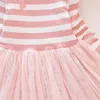 Robes de fille Enfants Toddler Infant Baby Girls Striped Patchwork Tulle Dress Princess Stripe 2 Years Birthday