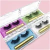 Falska ögonfransar 10 Magnetiskt ett par kostym Eyeliner Lashes Ten Magnet Set Drop Delivery Health Beauty Makeup Eyes DHG1R