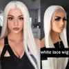 Synthetic Wigs Straight Lace Front Wig Synthetic 13x4x1 Frontal Pre Plucked Baby Hair Long t Part Red 230227