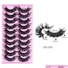 False Eyelashes 10 Pairs Russia Volume Dd Curl Faux Mink Fluffy Soft Wispy Natural Long Eye Lashes Extension Drop Delivery Health Be Dhqgx