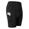 Kvinnors shorts Sommarcykling Kvinnor Sträng Plain Casual Sports Biker Fitness Ladies High midja Elastic Black Slim