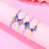 Bracelets de charme 4pcs/conjunto Elastic Rope Bracelet Série azul estrelada