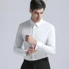 Mens Dress Shirts High Quality Shirt Regular Fit Cotton Cufflink Solid Color Long Sleeve Business Suits Blouse