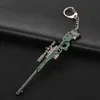 Shooting game mini gun toy key chain metal pendant helmet 98k pan weapon model key ring holiday gift spot DHL