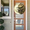Décorations de jardin 1pcs Céleste Sun et Moon Sculpture murale Icônes de l'astronomie Décoration Outdoor Catcher Vintage Home Decor