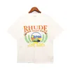 Rhude Mens T Shirts Designer Casual Mens Tees Fashion Summer Crew Neck Short Sleeves S-XXL US SIZE