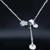 Chains 2023 Fashion Flower Crystal Stainless Steel Chain Necklace Women Silver Color Statement Jewerly Collier Femme N19562