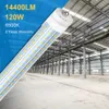 120W 8FT LED Shop Lights bulb AC100-277V Single Pin FA8 T8 96'' LED Tube Light 8 Feet D-Shaped 3 Rows SMD2835 Clear cover replacing fluorescent remove ballast