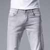 Men's Jeans Spring Summer Thin Slim Fit European American High-end Brand Small Straight Double F Pants Q9542-1