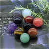 bil DVR Stone 16mm naturliga lösa pärlor Amethyst Rose Quartz Turquoise Opal Agate 7Chakra Diy Nonporous Round Ball Drop Delivery Jewelry Dhkko