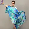 Xales de inverno moda feminina lenço de amoreira lenços de seda xale feminino azul longo e café 180 110cm 230227