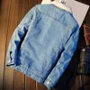 Men's Jackets Super Soft Lapel Buttons Jean Jacket Winter Men Jean Outerwear Solid Color for Office 230227