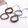 Charm Bracelets Luxury Jewelry Hand-woven Bracelet Cowhide Camera Men&#39;s Can Be Pulled Ethnic Retro Style Multi-layer Suit Wholesale