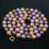 Chains Noble Multicolor Shell Simulated-pearl Round Beads 12mm Weddings Ceremony Long Rope Necklaces 36inch B1501