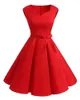 Повседневные платья плюс размер женский вечеринка красное платье возлюбленное шея расклешенное a-line без рукавов винтаж
