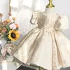 女の子のドレスシャンパン幼児の女の子プリンセスドレス1年の誕生日の女の子のドレス