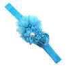 A240 Pearl Diamond Flower Headband Chiffon Flower Headband Children's Hair Headband 17 Color Selectie