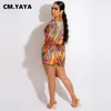 Dames Tweede stuk broek CMYAYA Casual Tie Dye Gedrukte Set Rapel Lange Mouw Shirt Tops en Shorts Suit 2 Vrouwelijke trainingsuits Outfits 230227