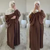 Vêtements ethniques Femmes Musulman Maxi Abaya Robe Lâche Caftan Manches Longues Solide Couleur Dubaï Turquie Islam Vêtements Caftan Robe Modeste Robe Ramadan 230227