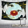 Tapisseries Japonais Tapisserie Mur Tissu Lotus Rose Lune Folk-Personnalisé Nuit Paysage Maison Dortoir Décor Tissu Couverture Tapis