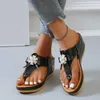 Sandals Flipflops Women's Flowers 2022 Summer New Platform Wedge Heel Outdoor Beach Fashion Comfortable Peep Toe Slippers Women Luxury Z0224