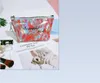 3pcs Cosmetic Bags Women PVC Letter Prints Laser Triangular Type Lipstick Waterproof Storage Bag Mix Color