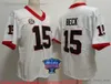 NCAA Football Jersey College 15 Carson Youth Beck Maglie 150th Nero Bianco Rosso per Uomo Donna Bambini Ragazzi