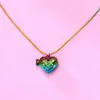 Hänge halsband luoluobaby mode söt färgglad hjärta halsband charm sommar choker smycken gåva till flicka barn dotter
