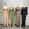 Roupas étnicas Conjunto de três peças femme muçulmano batwing abaya manto kaftan árabe longa vestido maxi vestidos africanos para mulheres