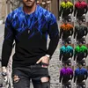 Мужские рубашки моды 3D Графическая футболка для мужчин красочный дизайн с длинным рукавом экипаж развернуть цифровую футболку для молодых повседневных футболок Регулярная одежда.