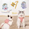Cat Collars Leads Adjustable Chest Strap For Dogs Snack Bag Collar Portable Pet Outdoor Walking Harness With Leashes Accessories 230227