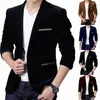 Abiti da uomo Giacca da giacca formale da uomo Cappotto da giacca elegante da uomo d'affari con un bottone Abito slim fit Tuxedo Velluto da uomo A50